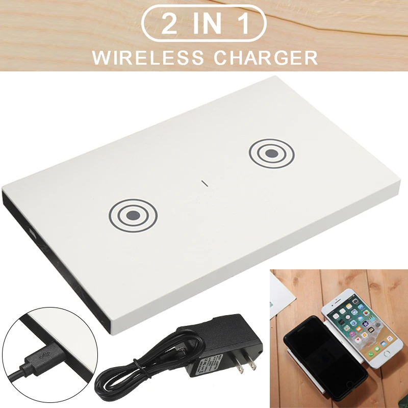 

For Car Home Office 1pc Multi-functional 2-in-1 Wireless Phone Charger Portable Dual Charging Station Mayitr