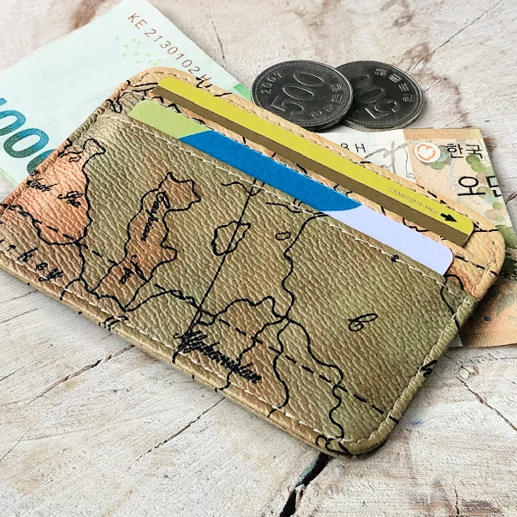 Женские бумажники мужские карты стиль мульти держатель кошелек матовая ткань