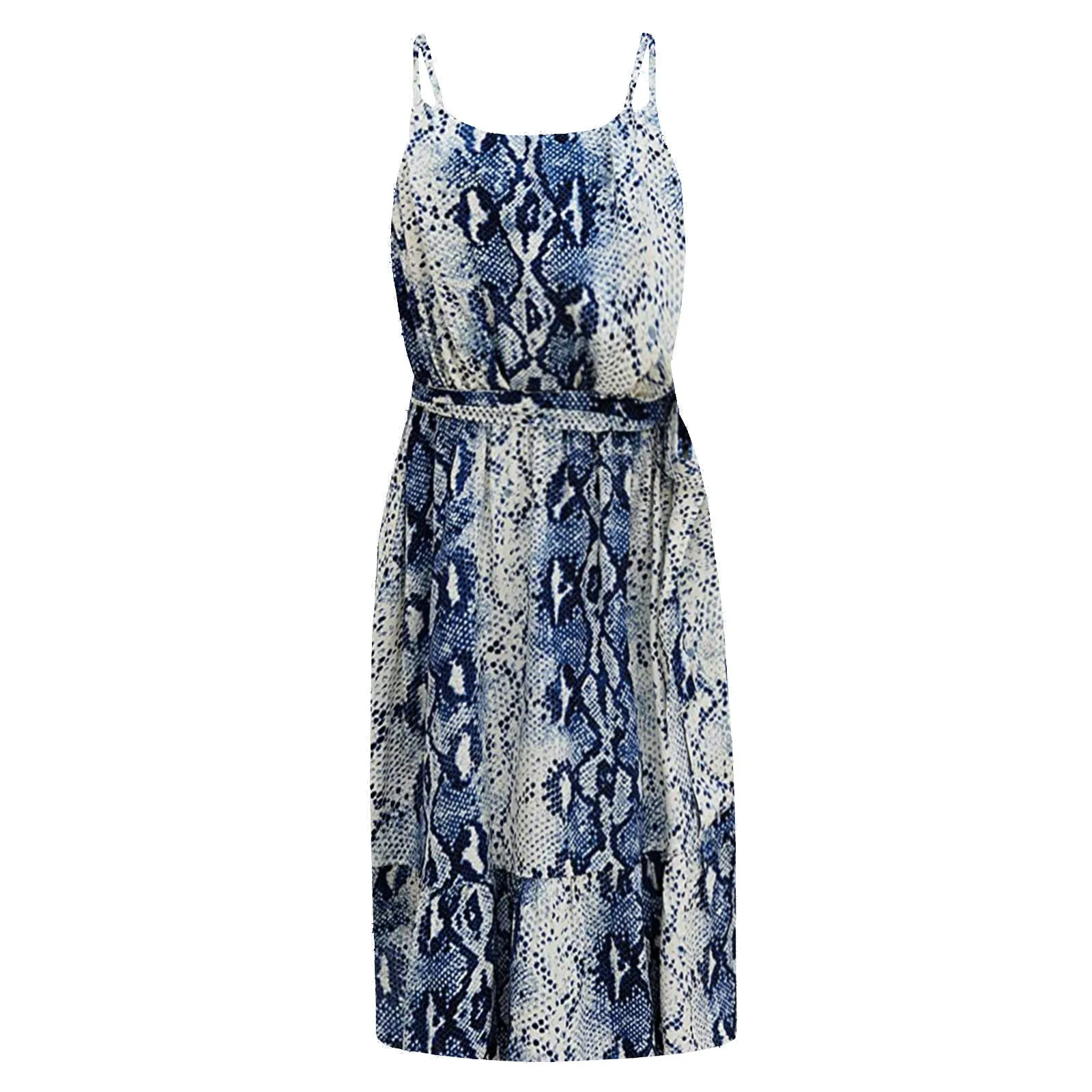 

Womail dress summer dress boho dress Fashion dresses for casual Women's Summer Flower Print Sleeveless Dress Camisole Long Dress