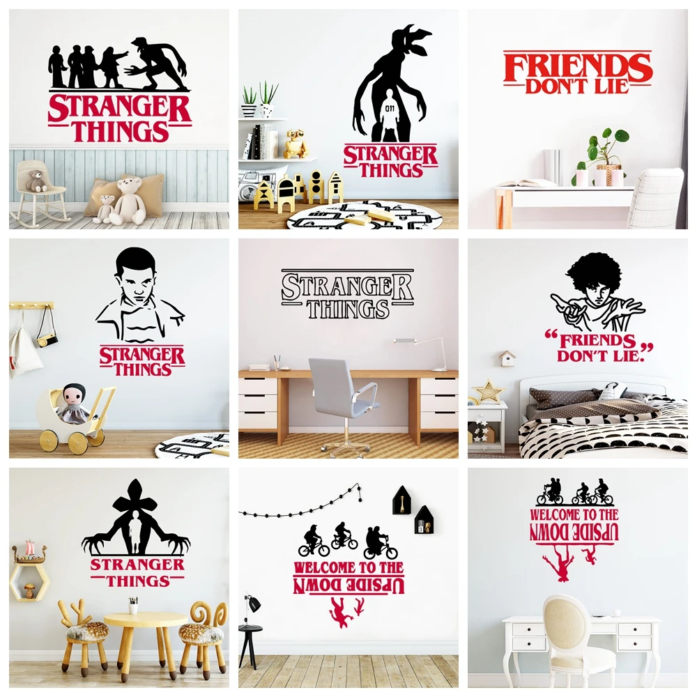 

Lovely Stranger Sticker Things Vinyl Wall Stickers For Kids Room Decor Decals Pvc Baby Wallpaper Poster Mural