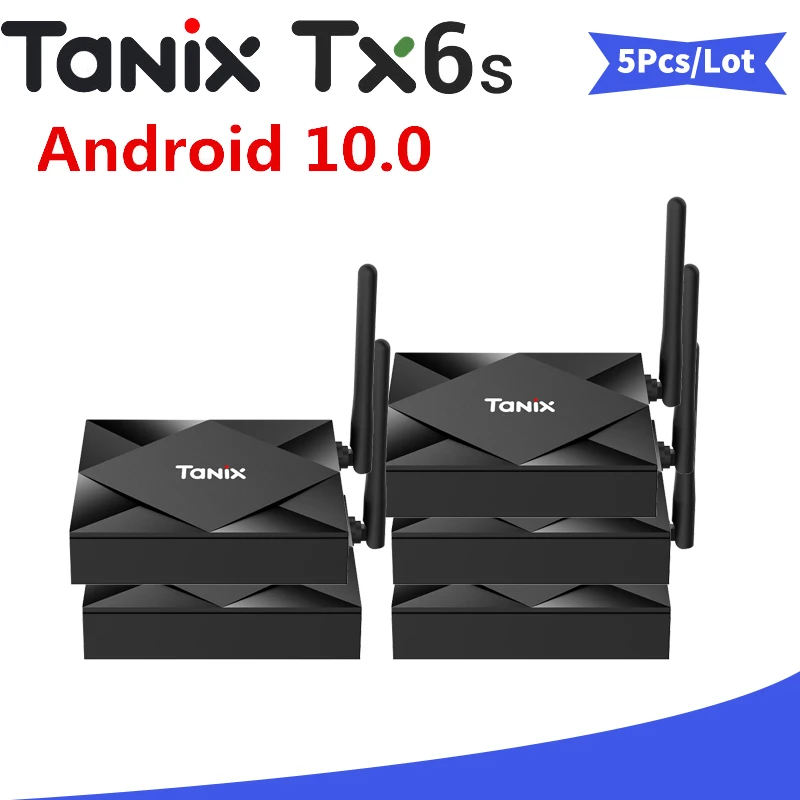 

5 шт. TX6S Smart Android 10 TV BOX 4 Гб 64 Гб Allwinner H616 TV Box 4K 8K 2,4G 5G WiFi Media player с антенной Google Set top BOX