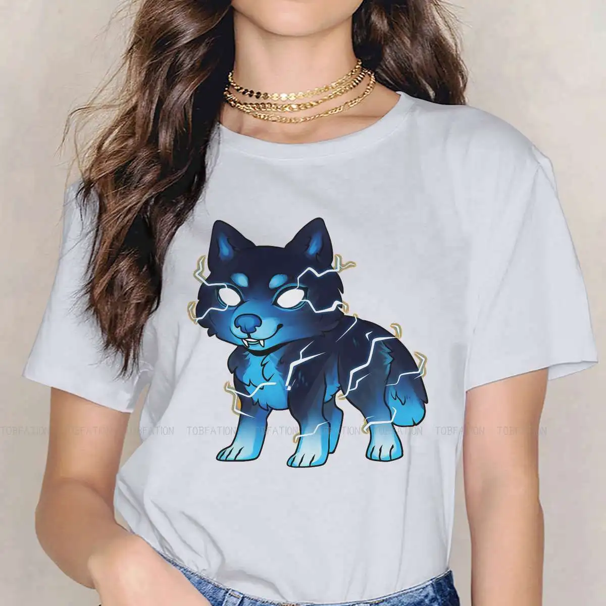 

Skoll Pup Women's T Shirt World of Warcraft Game Ladies Tees Kawaii O-neck Tops Basic Tshirt Oversized 5XL Vogue