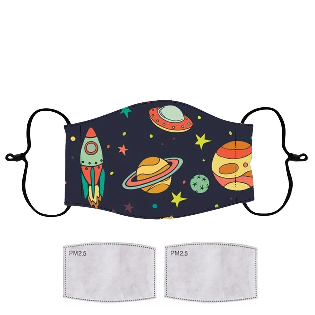 Детская маска для полости рта + 2 шт. фильтры чехол с мультипликационными героями