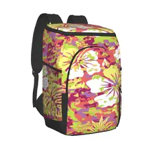 Refrigerator Bag Aloha Hawaiian Camouflage Pattern (1) Soft Large Insulated Cooler Backpack Thermal Fridge Travel Beach Beer Bag