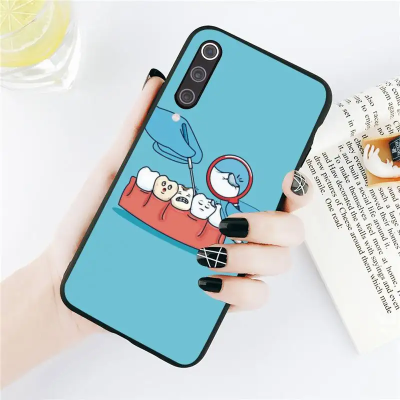 

Cartoon dental implant Dentist Dental Teeth Phone Case For Xiaomi Redmi note 7 8 9 t k30 max3 9 s 10 pro lite shell funda coque