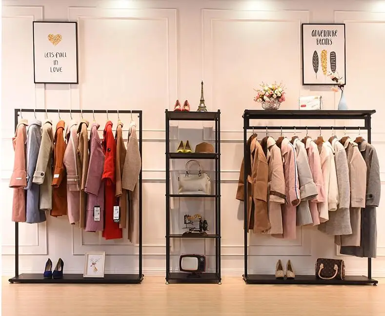 

Clothing store display racks floor-standing women's clothing store shelf display racks