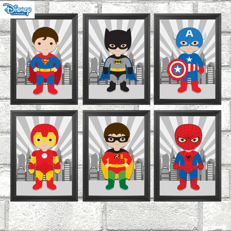 

Canvas Painting Superhero Marvel Nursery Posters and Prints Cartoon Wall Art Picture Wall Poster for Living Room Decor