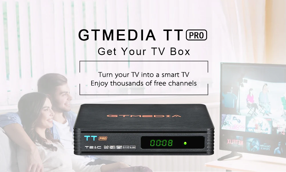 GTmedia TT Pro новейший DVB-T/C 2 цифровой приемник поддерживает H.265/HEVC DVB-T h265 hevc dvb t2/c Горячая Распродажа Европа