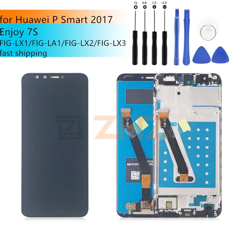 ЖК дисплей для Huawei P Smart дигитайзер сенсорного экрана в сборе с рамкой FIG LX1 L21 L22 7s