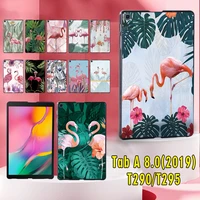 for samsung galaxy tab a 8 0 2019 t290t295 flamingo pattern shockproof ultra thin plastic tablet half edging back coverstylus