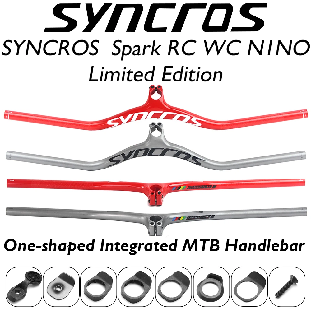 

syncros Spark RC WC N1NO Limited Edition Carbon Fiber Bicycle -8/-17/-25 degree One-shaped Integrated Handlebar MTB Bike Parts