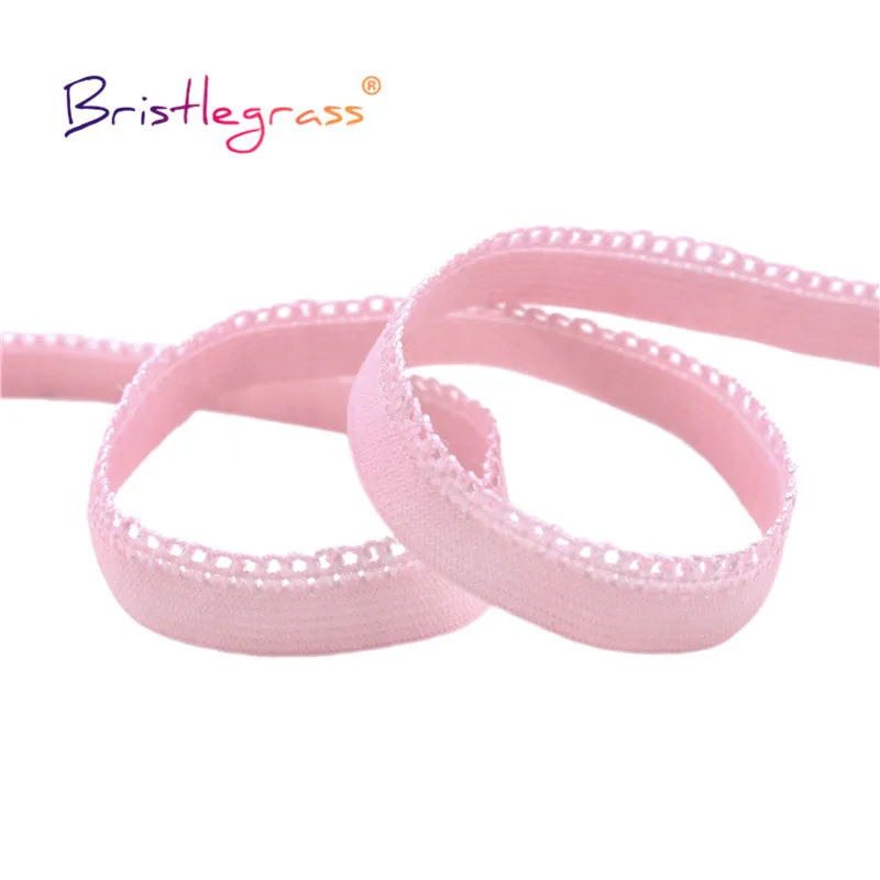 

BRISTLEGRASS 2 5 10 Yard 3/8" 10mm Picot Loop Elastics Decorative Frilly Lace Trim Spandex Bands Bra Lingerie Dress Sewing Craft