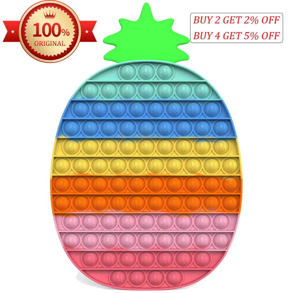 

30CM Big Pineapple 2021 Fidget Toys Push Pops Sensory Kids L Huge Figet Toy Autism Children New Antistress Game Autism ADHD Gift