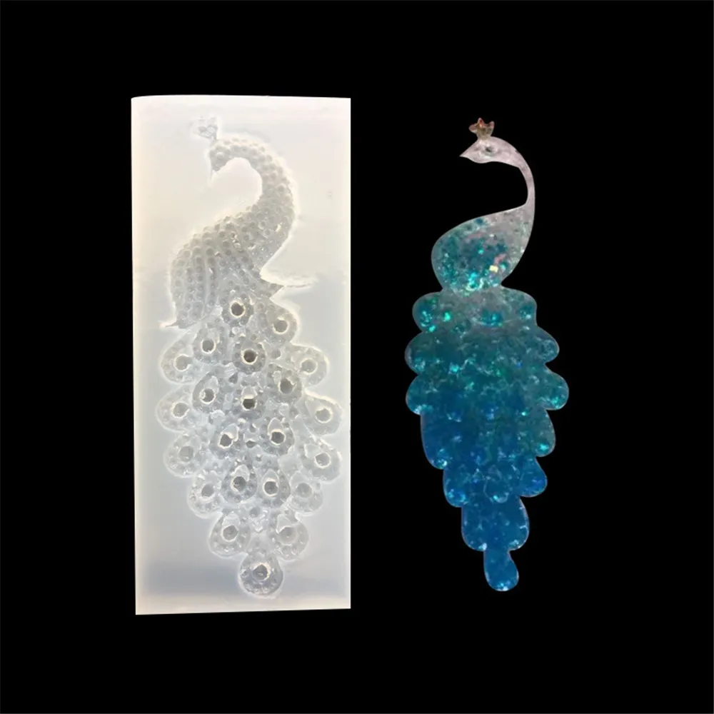 

Peacock Shape Silicone Mold for Hair Ring Clay Fondant Cake Baking Tools Moldes Para Reposteria Moldes De Silicone