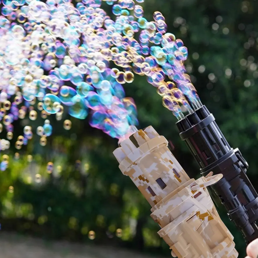 

Игрушечный пистолет для мыльных пузырей Gatling, летняя автоматическая машина для мыльных пузырей Для детей, малышей, для дома и улицы, для свад...
