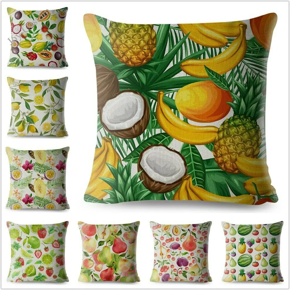 С рисунком лимонов Одежда с принтом в виде ананаса квадратный льняные Чехлы для
