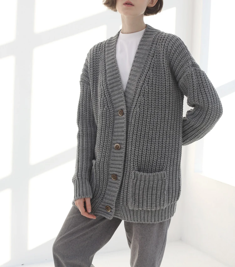 

2021 Spring Autumn winter Casual Knit coat wool long cardigan