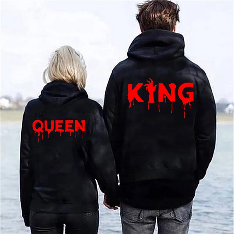 QUEEN KING Poker толстовки для пар осень зима для женщин мужчин хараджуку свитшот с капюшоном женский длинный рукав повседневные Пуловеры Топы