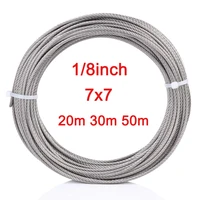 18 inch 316 stainless aircraft steel wire rope 7x7 strands construction for deck cable railing diy balustrade handrail
