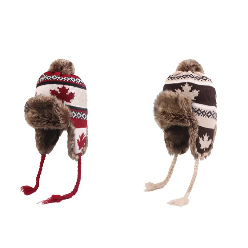 Maple Leaves Earmuffs Cap Lei Feng Hat Outdoors Knitting Wool | Аксессуары для одежды