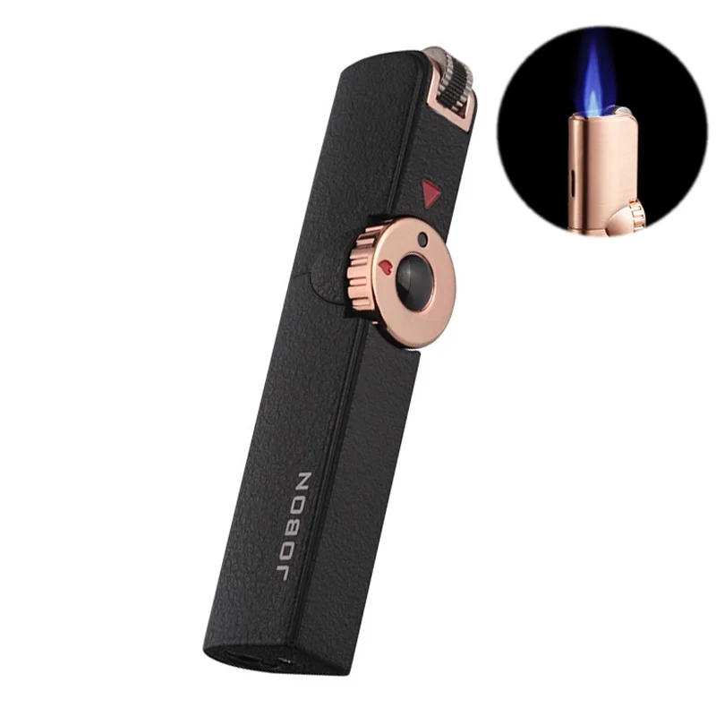 

Jobon Compact Cigar Lighter Grinding Wheel Torch Jet Straight Flame Windproof Lighters Flint Replaceable