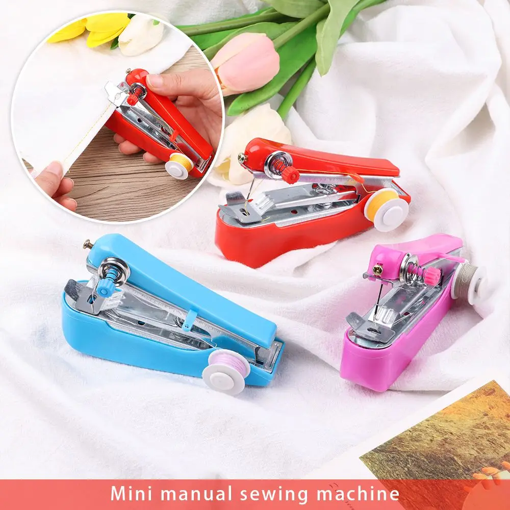

Gift Clothes Fabrics Portable Beginners Needlework Craft Mini Hand-Held Cordles Sewing Machine