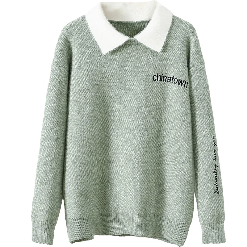 Повседневные женские свитера размера плюс Осень-зима 2019 Модные свободные