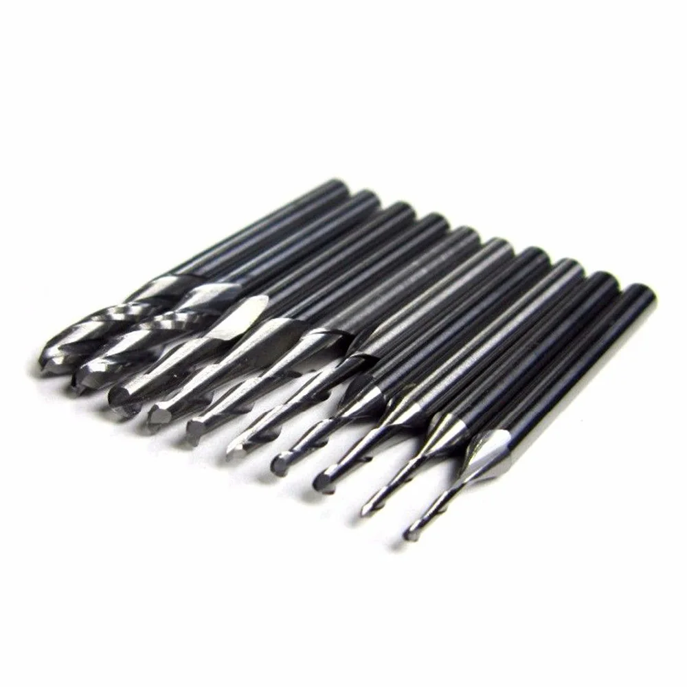 10 шт. карбида сверла со сферическим концом CNC фрезы 2 фрезерный инструмент спираль