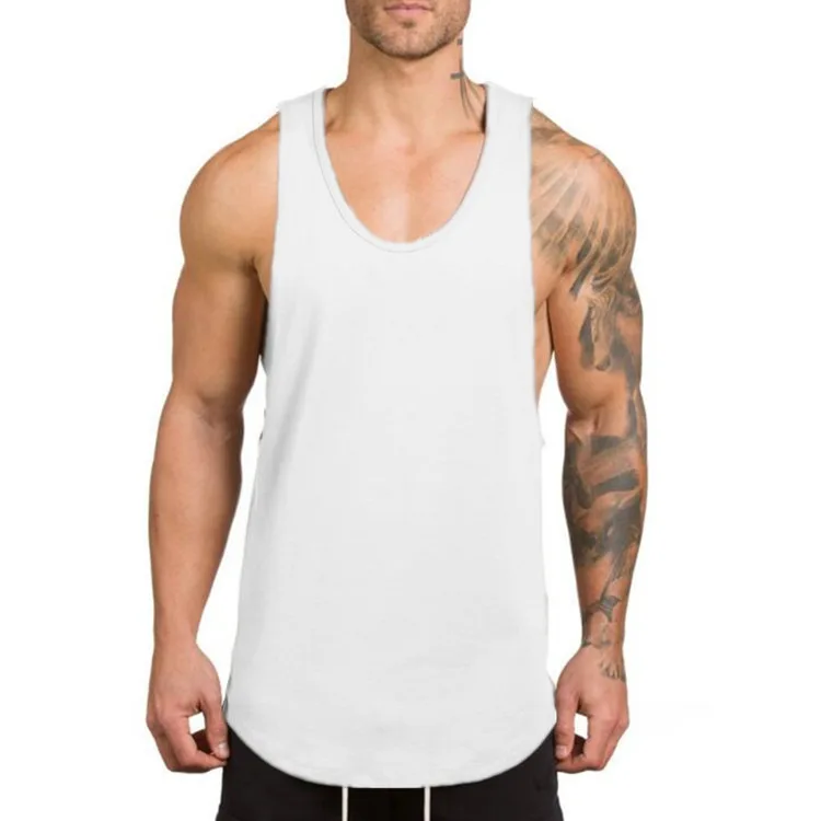 

Men's deep digging fitness vest solid color summer V-neck comprehensive training sports base undershirt