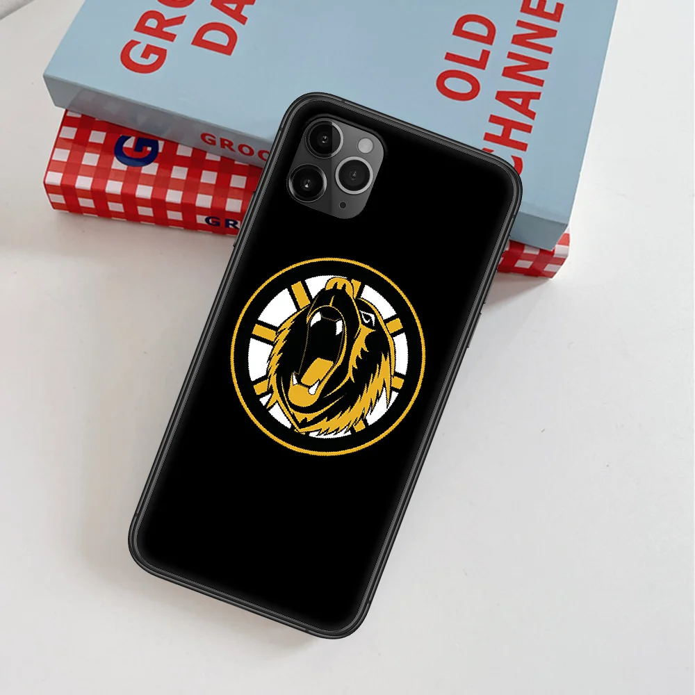 

Boston Bear Ice Hockey Phone Case For IPhone 4 4s 5 5S SE 5C 6 6S 7 8 Plus X XS XR 11 12 Mini Pro Max 2020 black Cell Luxury