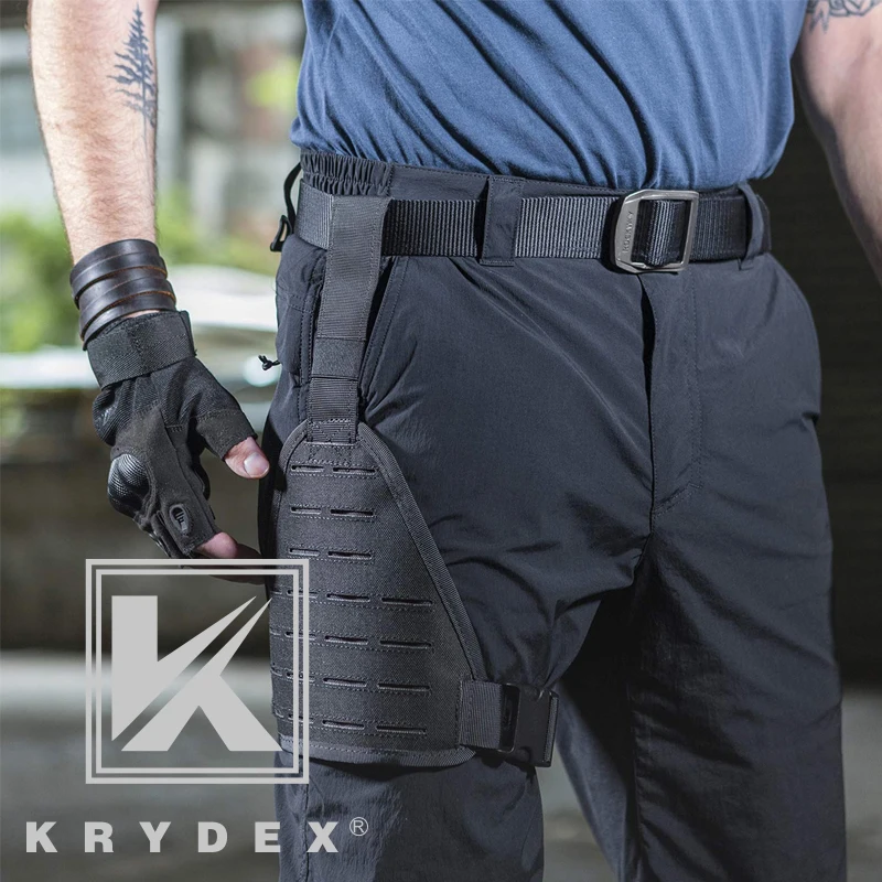 KRYDEX Drop Leg Panel Hook&loop Modular Belt Panel Tactical Laser-Cut MOLLE High Ride Drop Leg Platform For Shooting Airsoft