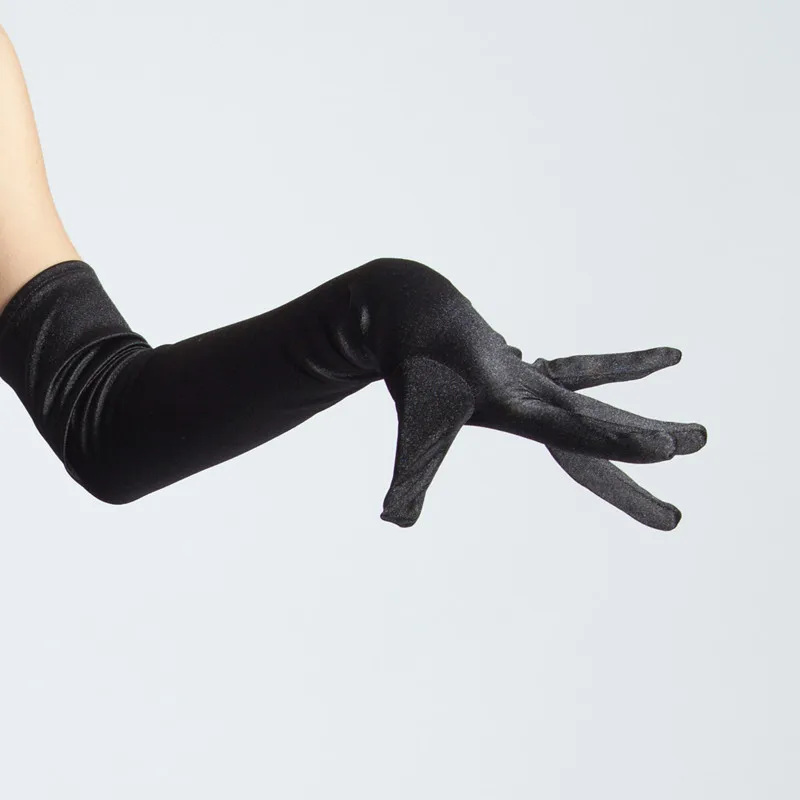 

Latin Dance Gloves Long Sleeves Satin Arm Accessories Waltz/Tango/Ballroom Dancing Performance Accessories Ladies Black Gloves