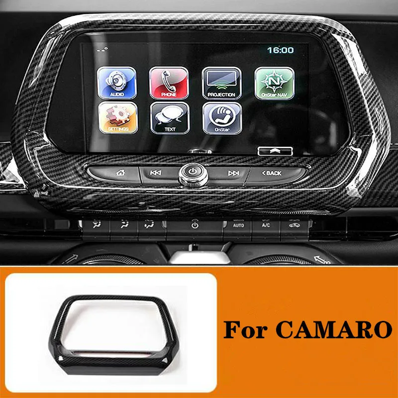

Carbon Fiber Color Central Control Navigation Panel Decoration Cover Fit for Chevrolet Camaro 2017 2018 2019 2020 Car Styling