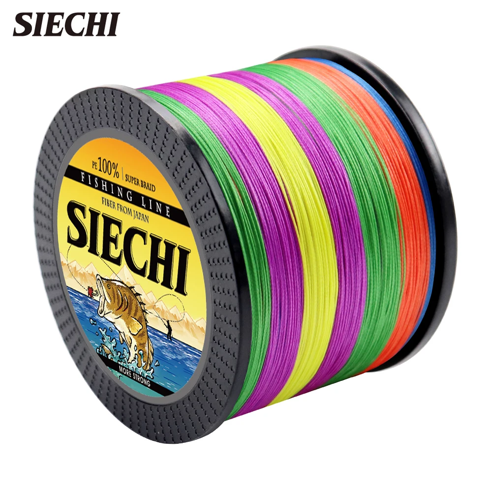 SIECHI 9 Strands Braided Fishing Goods Line Multifilament 300/500/1000M Carp Japanese Wire Fishing Accessories 100% PE Cord