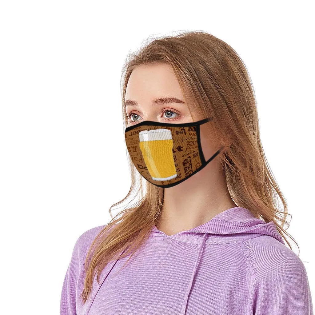 1 шт. унисекс маска для лица Подростковая 3D праздничная вечевечерние принты пива