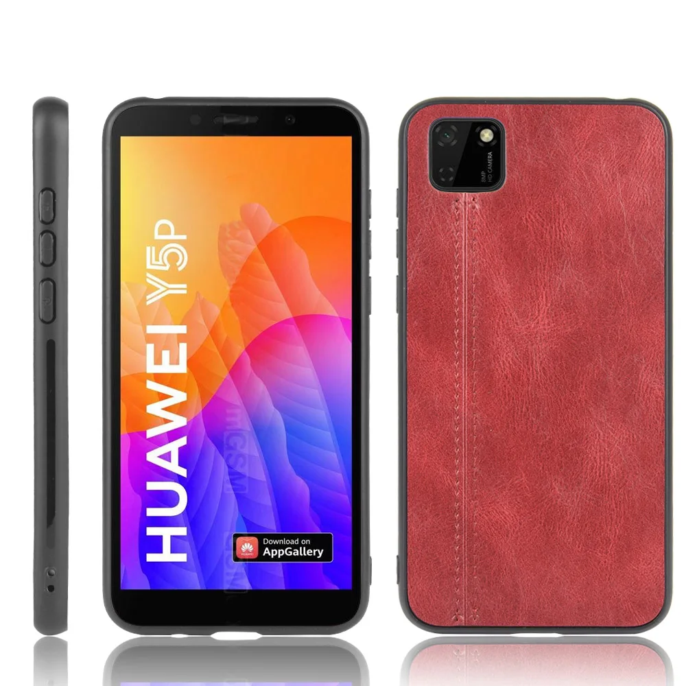 

Honor 9S Case Huawei Y5p Suture Calfskin Soft Edge PU Leather Hard Phone Cover For Huawei Honor 9S DUA-LX9 Y5 P Case