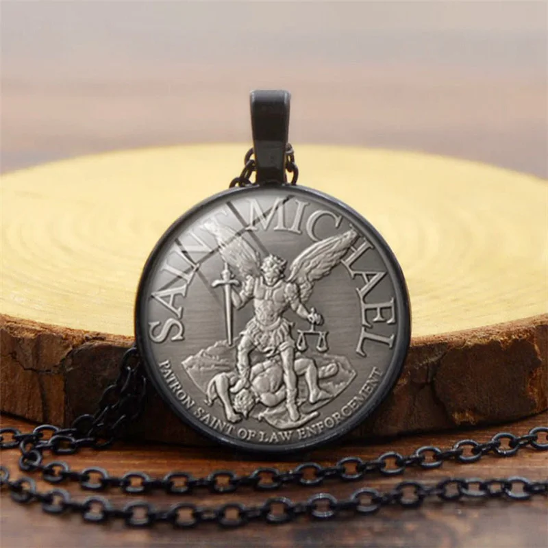 Мужское ожерелье Archangel St.Michael Protect Me Saint Shield Очаровательное цепочка orhodox с