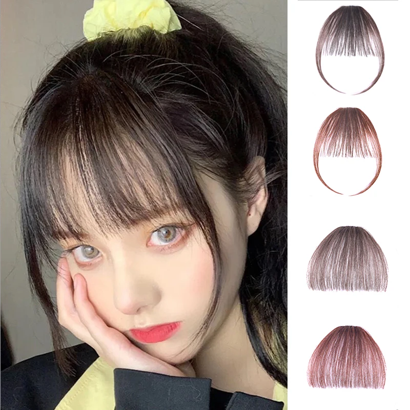 

Hair Clips Fringe Hair Pieces False Synthetic Hair On The Clips Women Hair Accessories Hairgrips Pearls Geometric Hairpins