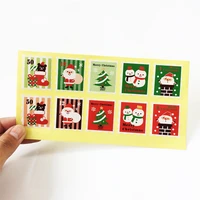 1000 pcslot christmas series label stamp sticker diy girl and deer stamp styling seal gold color sealing label christmas gift