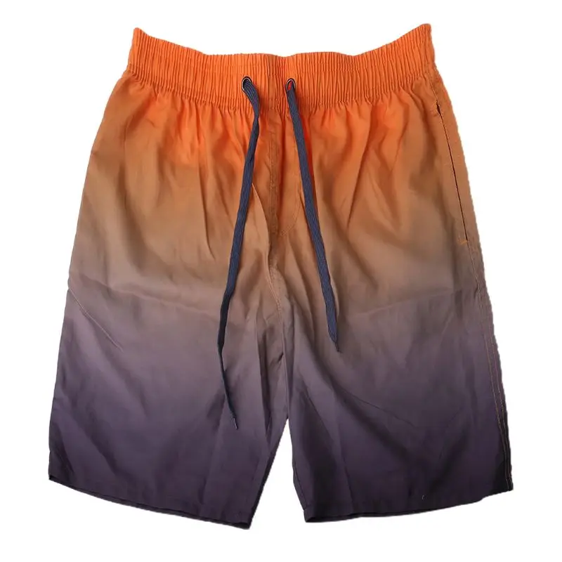 

Men Summer Bathing Swim Trunks Quick Dry Gradient Contrast Color Printing Beach Shorts Drawstring Waist Boardshorts 3XL