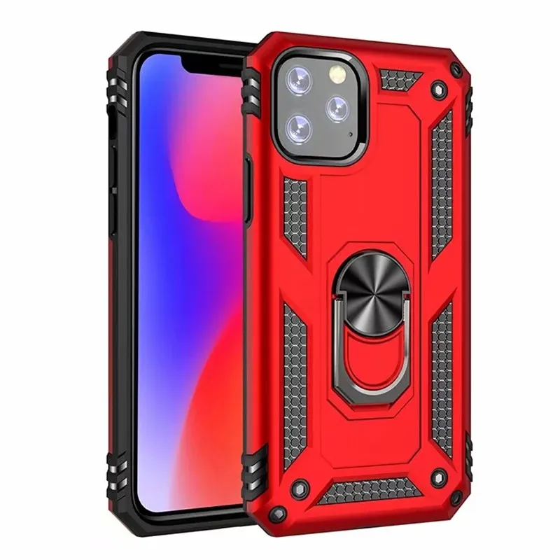 Red Чехол для iphone 11 Pro Max 7 8 6 6S Plus, роскошный защитный чехол с магнитным кольцом, силиконовый чехол для телефона для iphone X, XR, XS, Max, задняя крышка, чехол - Цвет: Red