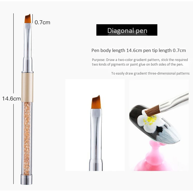 

Acrylic Nail Brush with Flow Glitter Nail Art Brush for Nail Art Tool 5Pcs