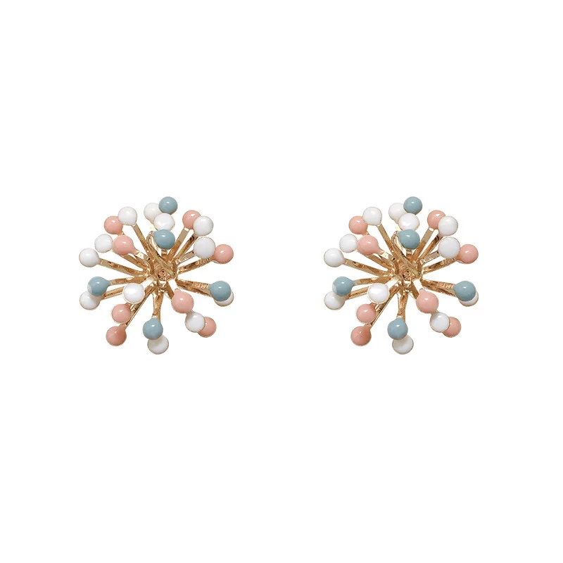 

LS Dongdamen new oil drop flower earrings for women 925 silver needle personalized design ear stud versatile Earrings