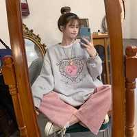 2021 new autumn suit female korean loose pullover for female students