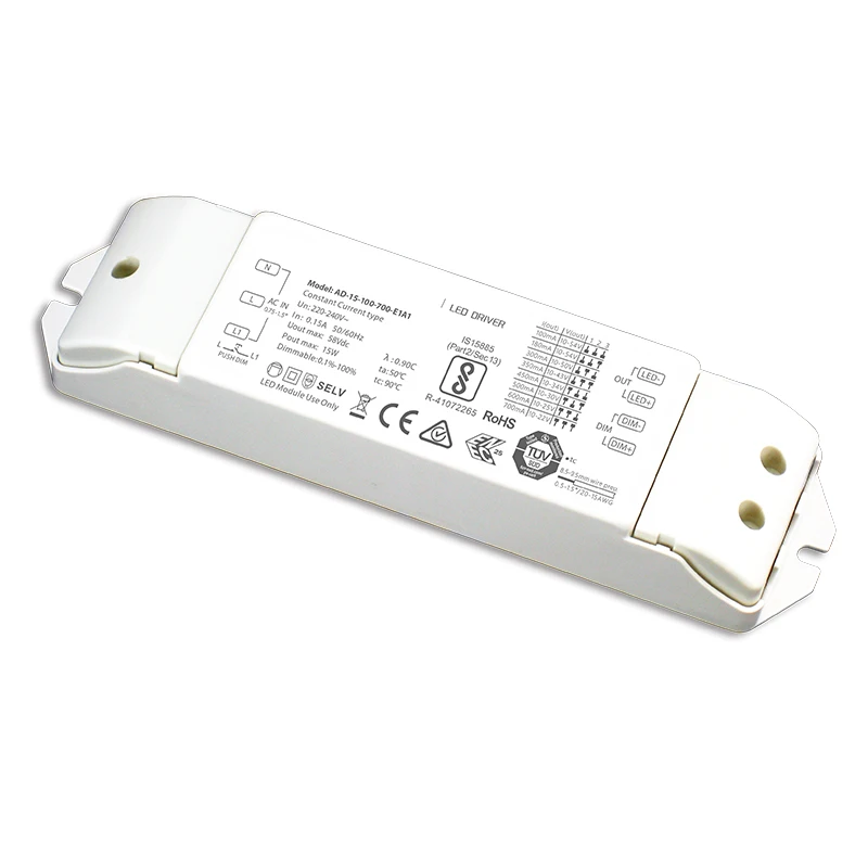 

New 0-10V Led Dimming Driver;AC 220V-240V Input;15W 25W 36W 100mA 1200mA Output CC Constant Current Intelligent Power Driver
