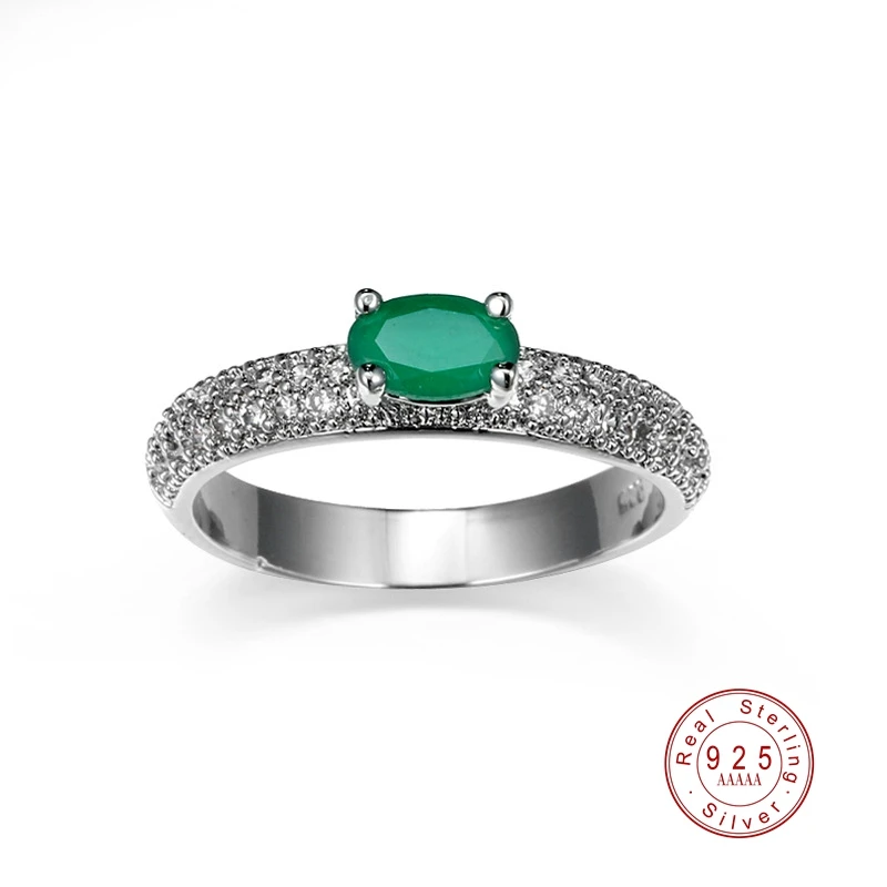 Кольцо обручальное женское с зеленым фианитом серебристого цвета | Украшения и