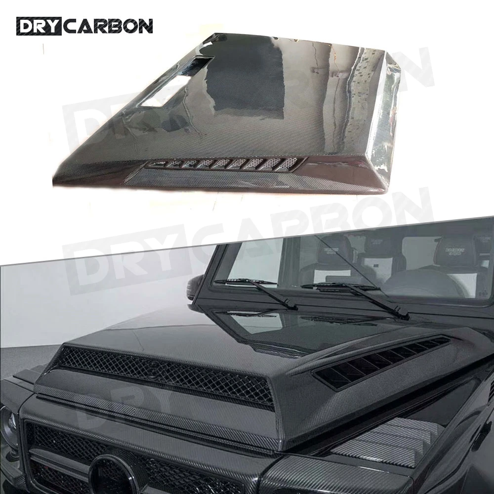 Carbon Fiber Front Engine Hood Vent Cover for Mercedes Benz G-CLASS W463 G500 G550 G55 G63 AMG 04- 17 Car Bonnet Cap Car Styling