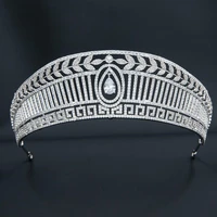 cubic zirconia royal replica tiara for weddingcrystal queens tiaras crown for bride hair accessories ch10356