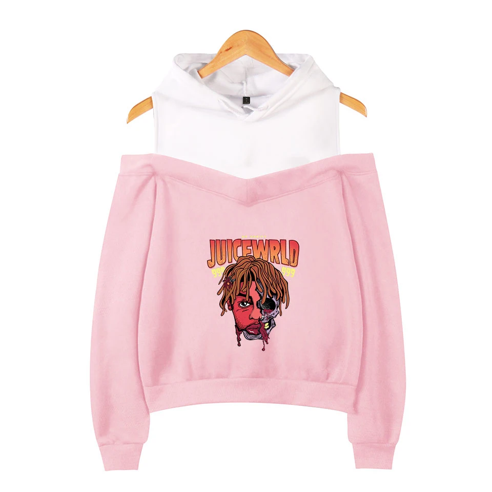 

2021 new spring autumn ladies casual hoodie street sweatshirt print sexy strapless hoodie women