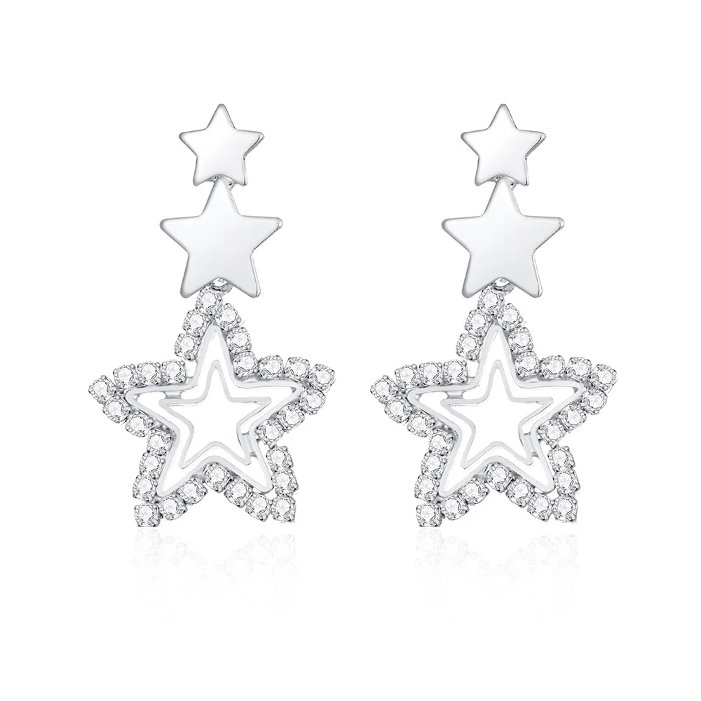 Женские Висячие серьги-подвески HanCheng Золотые серьги с пятиконечной звездой